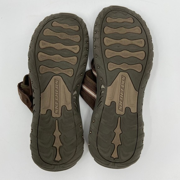 Skechers Leather Slide Thong Sandal Outdoor Lifestyle Adjustable Brown Size 9 - Picture 10 of 11
